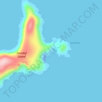 Topografische Karte Davidof Island, Höhe, Relief