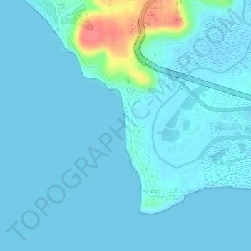 Topografische Karte Siridao Beach, Höhe, Relief