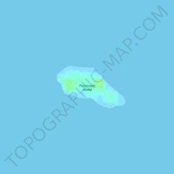 Topografische Karte Pajumajan Island, Höhe, Relief