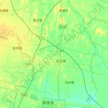 Topografische Karte 双洎河, Höhe, Relief