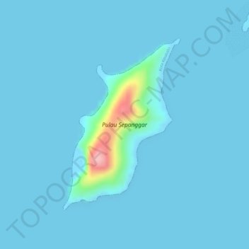 Topografische Karte Sepanggar Island, Höhe, Relief