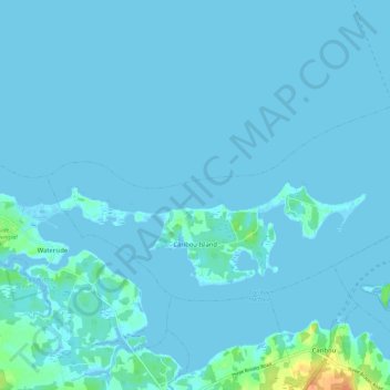 Topografische Karte Caribou Island, Höhe, Relief