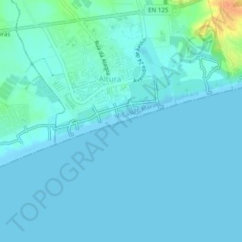 Topografische Karte Praia da Alagoa, Höhe, Relief
