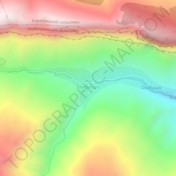 Topografische Karte Тлибишо, Höhe, Relief