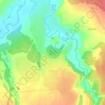 Topografische Karte Улыбино, Höhe, Relief
