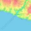 Topografische Karte Praia do Carvoeiro, Höhe, Relief