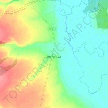 Topografische Karte Усть-Каремша, Höhe, Relief