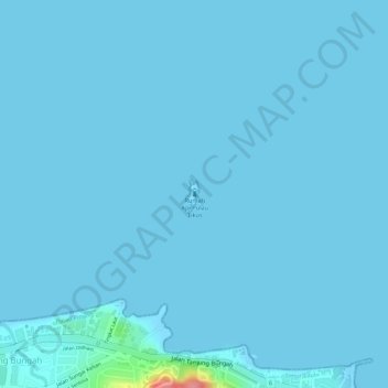 Topografische Karte Pulau Tikus, Höhe, Relief