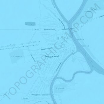Topografische Karte Volodarsky, Höhe, Relief