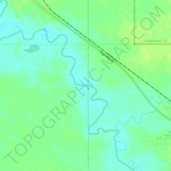 Topografische Karte Wascana Creek, Höhe, Relief