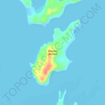 Topografische Karte Kabalan Bantam, Höhe, Relief