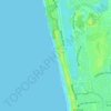 Topografische Karte Tennyson Beach, Höhe, Relief