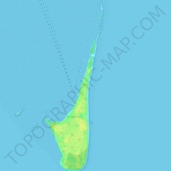 Topografische Karte Kalpeni Island, Höhe, Relief