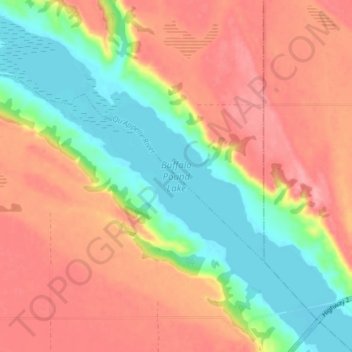 Topografische Karte Buffalo Pound Lake, Höhe, Relief