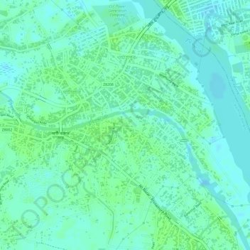 Topografische Karte Buriganga River, Höhe, Relief