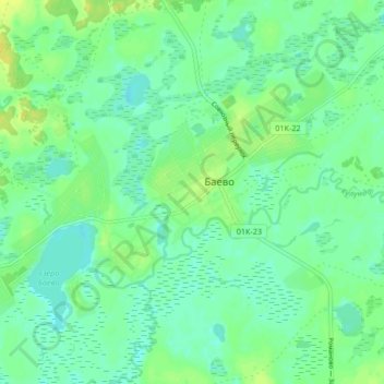 Topografische Karte Баево, Höhe, Relief