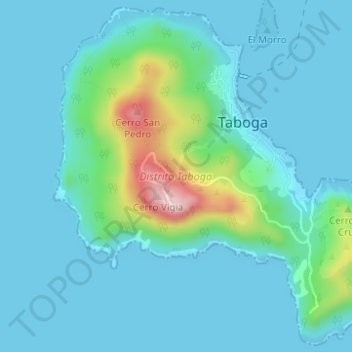 Topografische Karte Taboga, Höhe, Relief