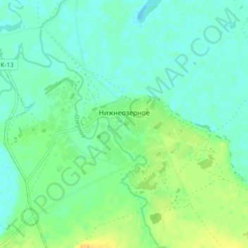 Topografische Karte Нижнеозерное, Höhe, Relief