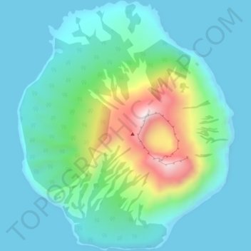 Topografische Karte Alamagan Island, Höhe, Relief