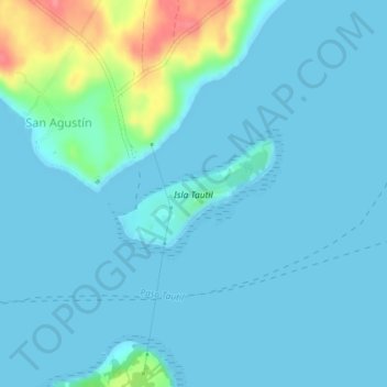 Topografische Karte Isla Tautil, Höhe, Relief