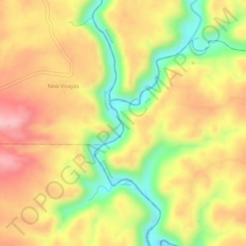 Topografische Karte Muleta River, Höhe, Relief