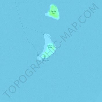 Topografische Karte Saluag Island, Höhe, Relief