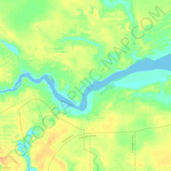 Topografische Karte Sungai Kampar, Höhe, Relief
