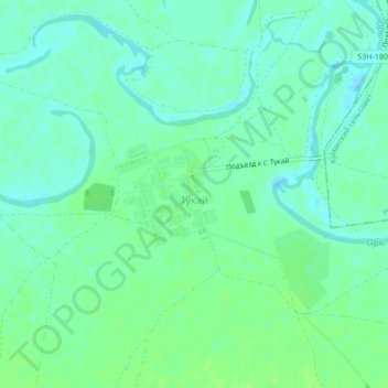 Topografische Karte Тукай, Höhe, Relief