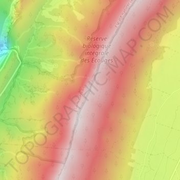 Topografische Karte Falaises du Vercors – Rochers du Cumacle, Höhe, Relief