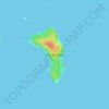 Topografische Karte Isla Redonda, Höhe, Relief