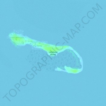 Topografische Karte Laminusa Island, Höhe, Relief