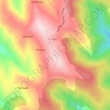 Topografische Karte Serra do Calamouco, Höhe, Relief
