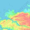 Topografische Karte Plouguerneau, Höhe, Relief